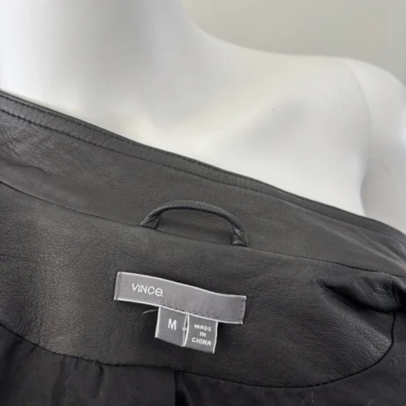 Vince Jacket Biker Pocket Leather Women's Sz Medium Authentic❤️ - Picture 11 of 12